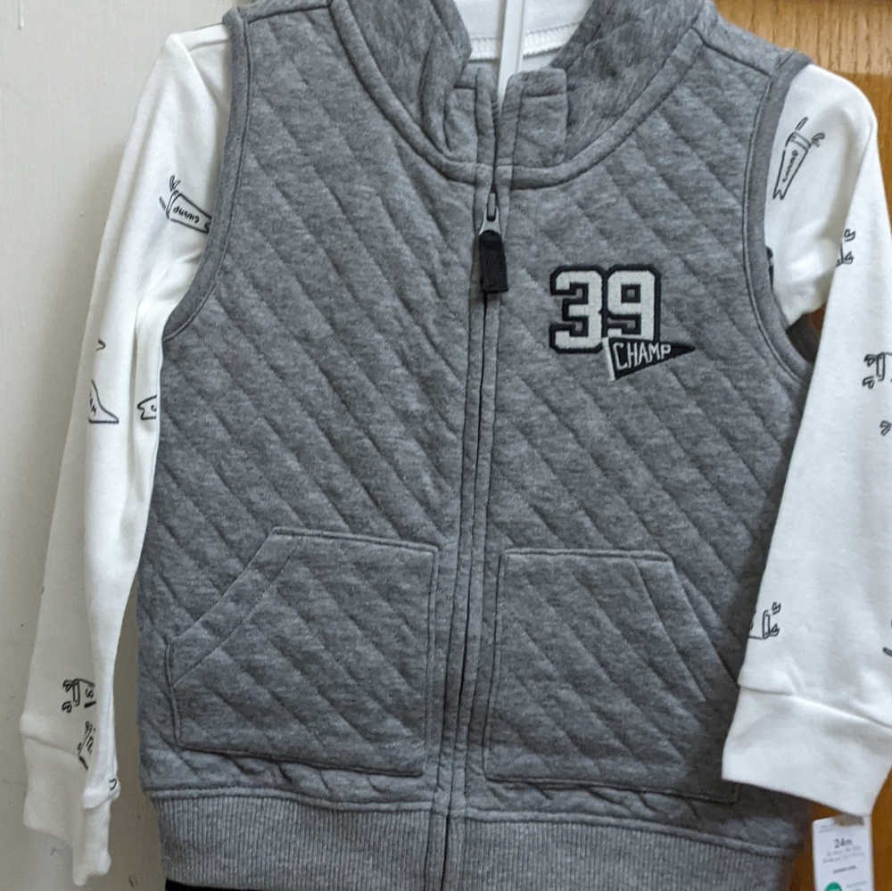 Carter's Gray Vest with Layettes and Pant Set